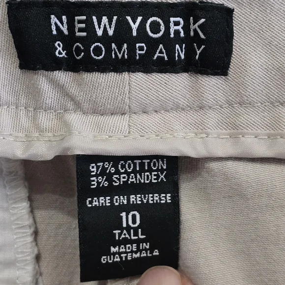 Vintage New York and Company size 10 tall  Light Khaki Slacks EUC - Picture 4 of 5